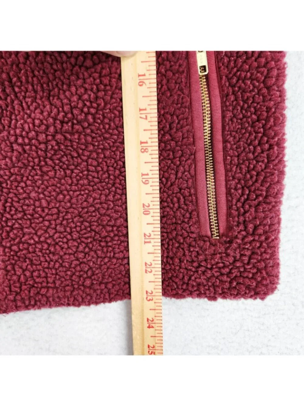 J Crew Vest Womens Small Red Sherpa Fleece Mercantile Full Zip Pockets Casual